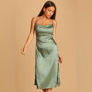 NWT Lulus Satin Cowl Neck Midi Satin Dress
